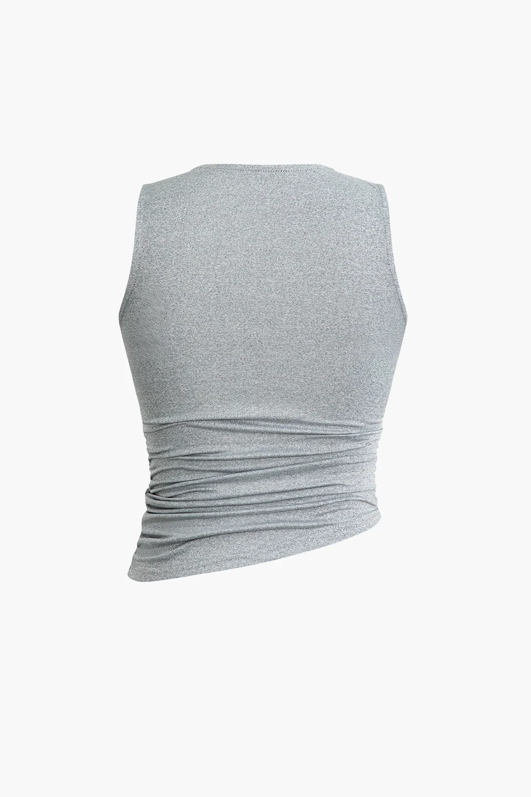 Basic Ruched Sleeveless Top And Slit Maxi Skirt Set - Image 4
