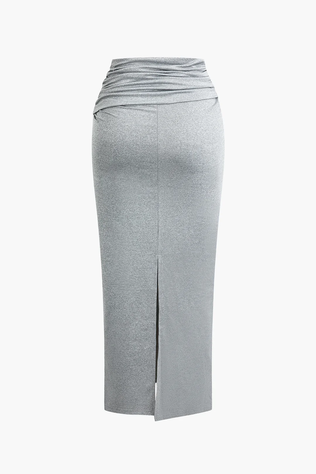 Basic Ruched Sleeveless Top And Slit Maxi Skirt Set - Image 5