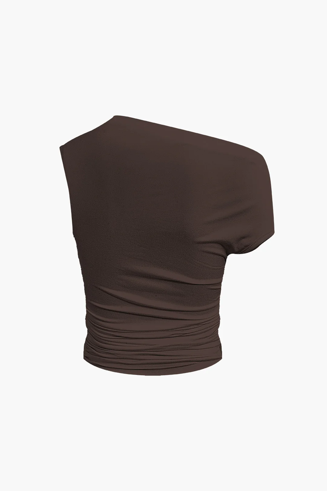 Basic Asymmetrical Ruched Crop Top And Tie Mini Skirt Set - Image 11