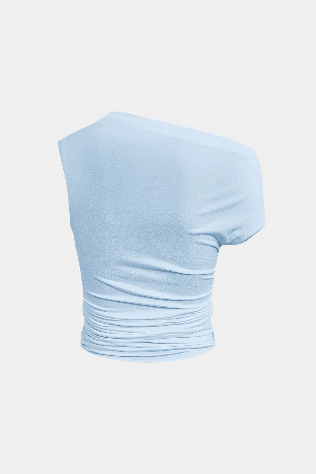 Basic Asymmetrical Ruched Crop Top And Tie Mini Skirt Set - Image 16