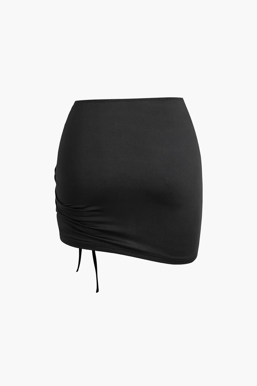 Halter Neck Metallic Decor Backless Cami Top And Drawstring Mini Skirt Set - Image 5