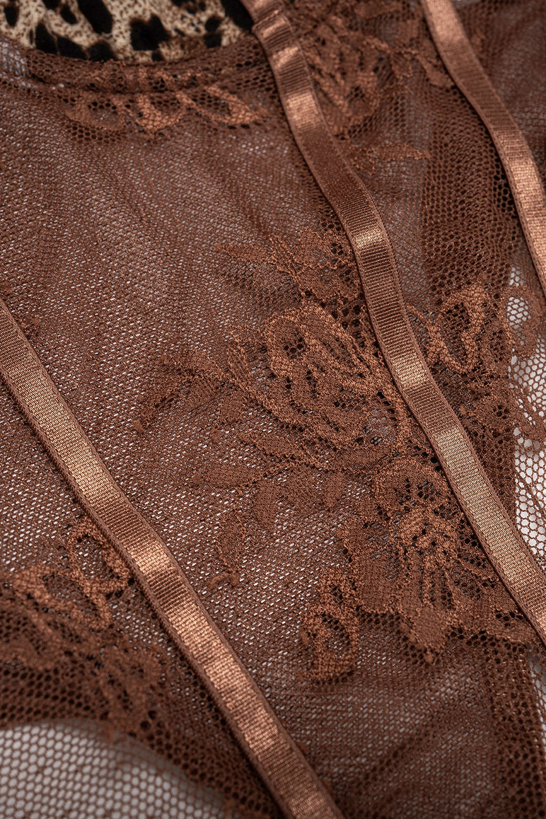 Leopard Print Lace Sleeveless Bodysuit - Image 4