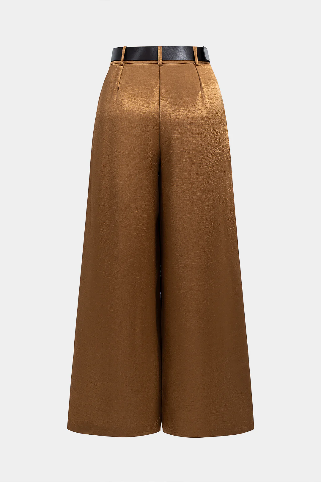 Satin Belted High Waist Trousers - Image 2