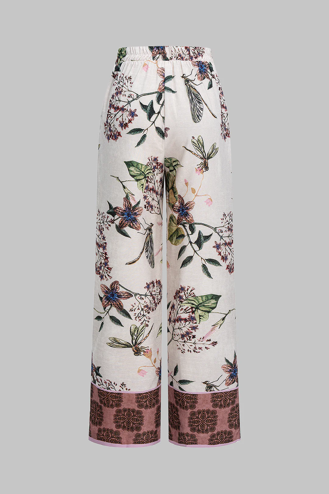 Floral Print Straight Leg Pants - Image 3