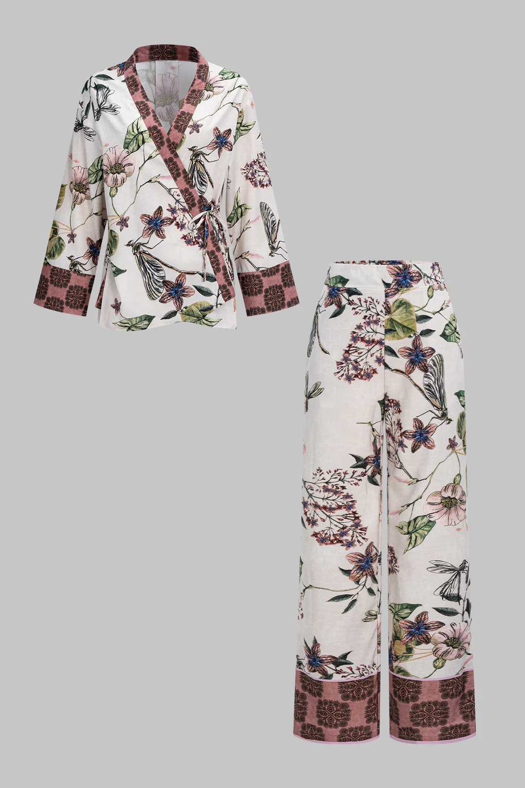 Floral Print Straight Leg Pants - Image 7