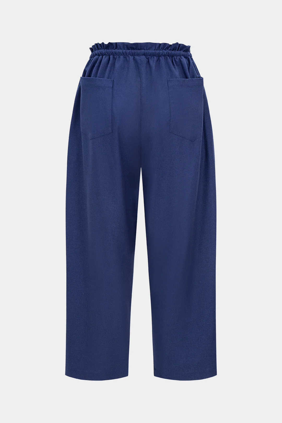 Linen Drawstring Tie-Up Trousers - Image 2