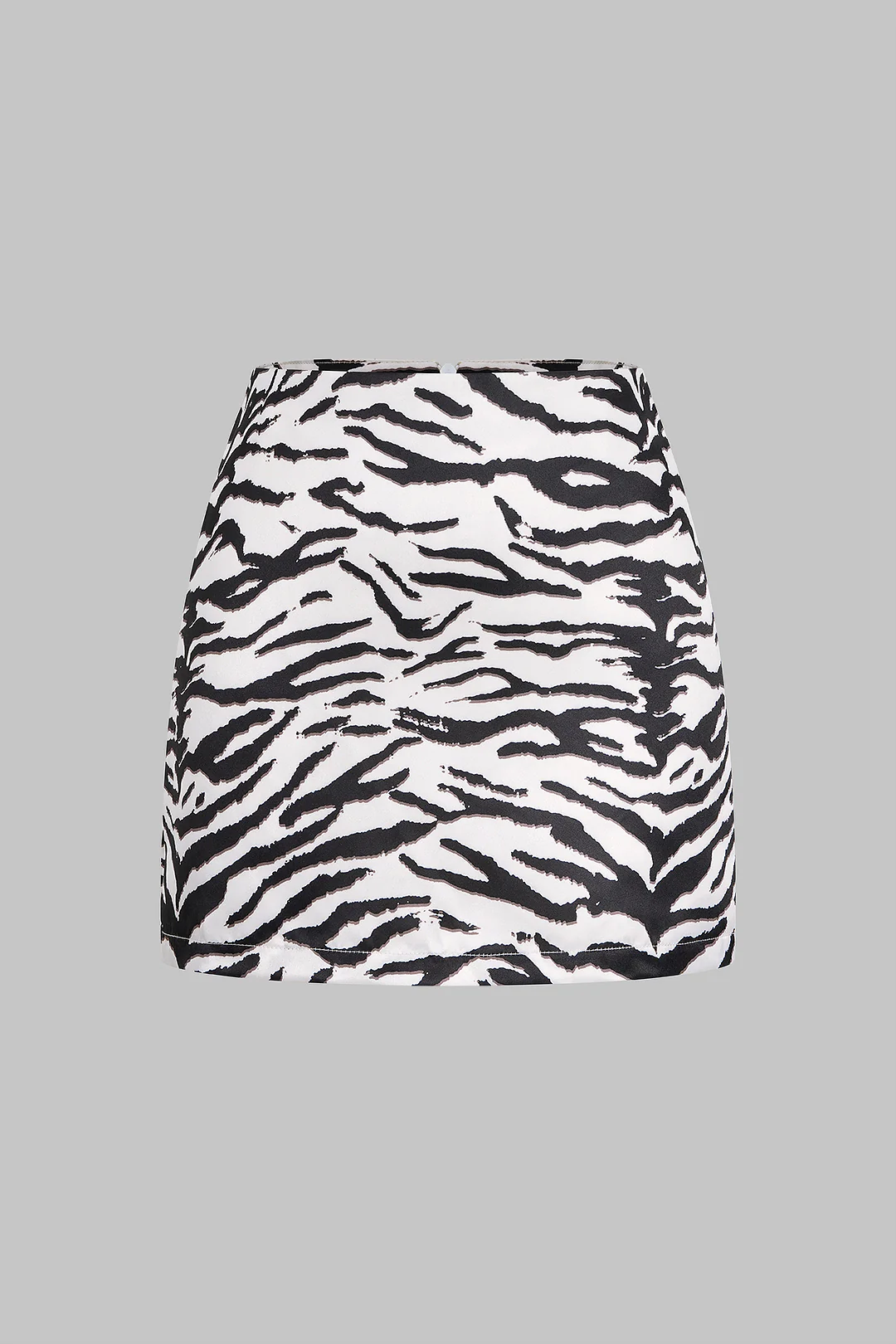 Zebra Stripe Print Zipper Mini Skirt - Image 6