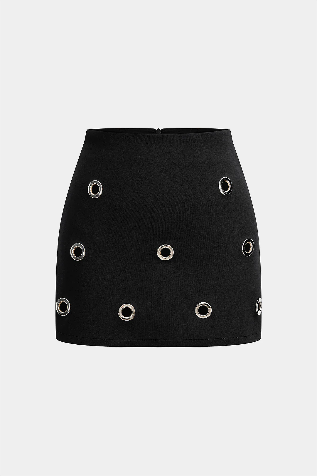 Hollow Out Ring Zipper Skirt