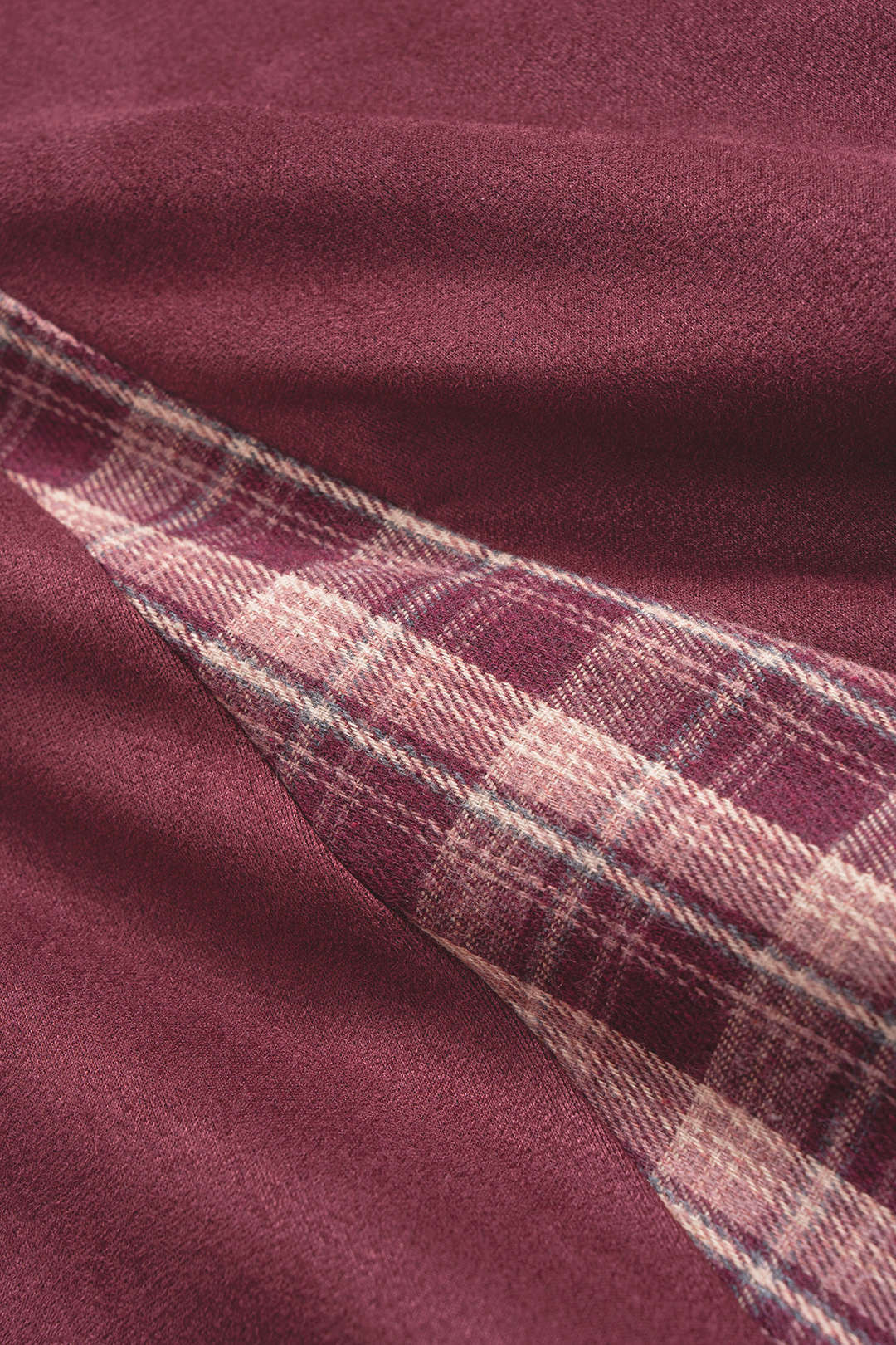Plaid Print Suede Patchwork Pants - Image 3