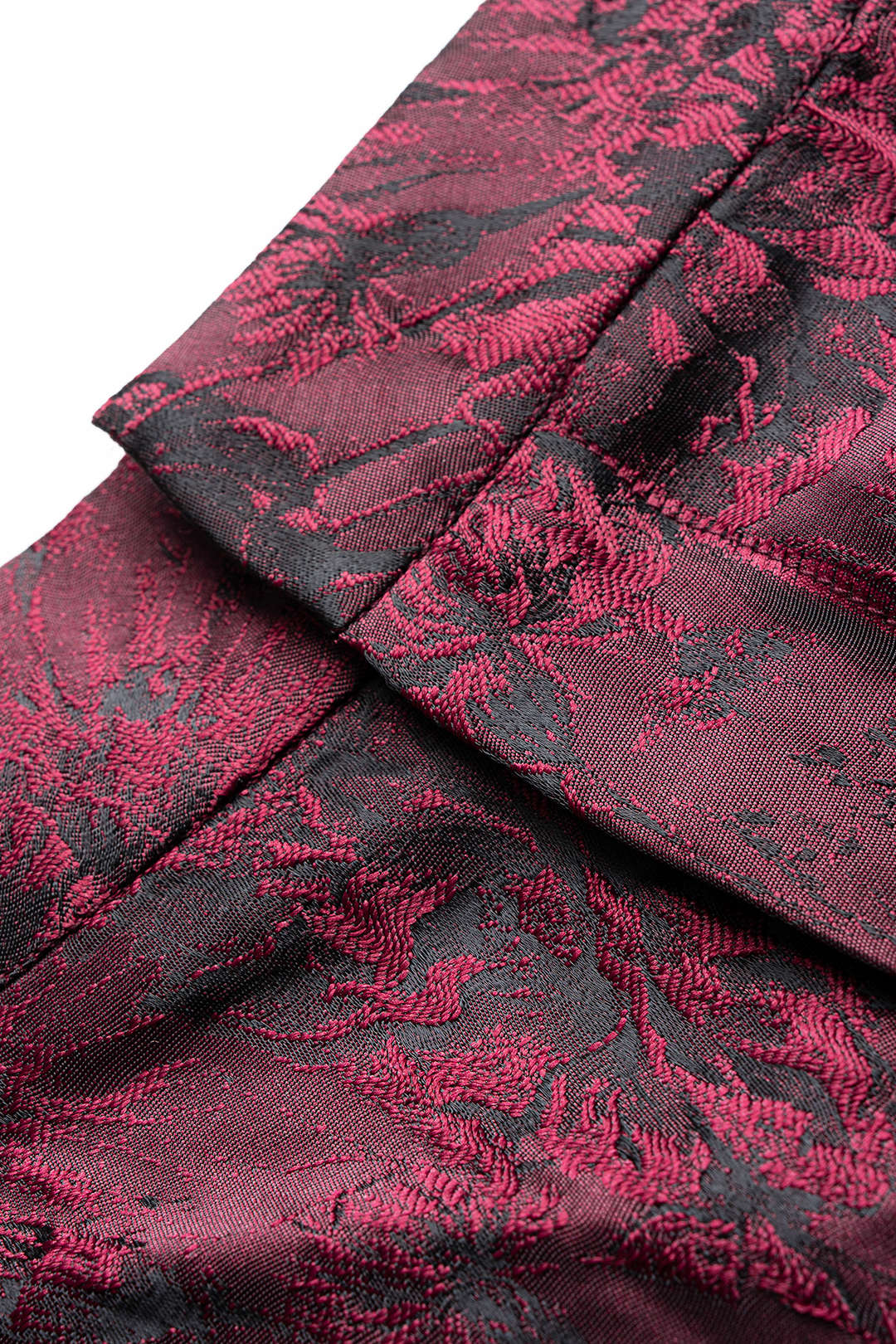 Floral Print Jacquard Zipper Wide Leg Pants - Image 3