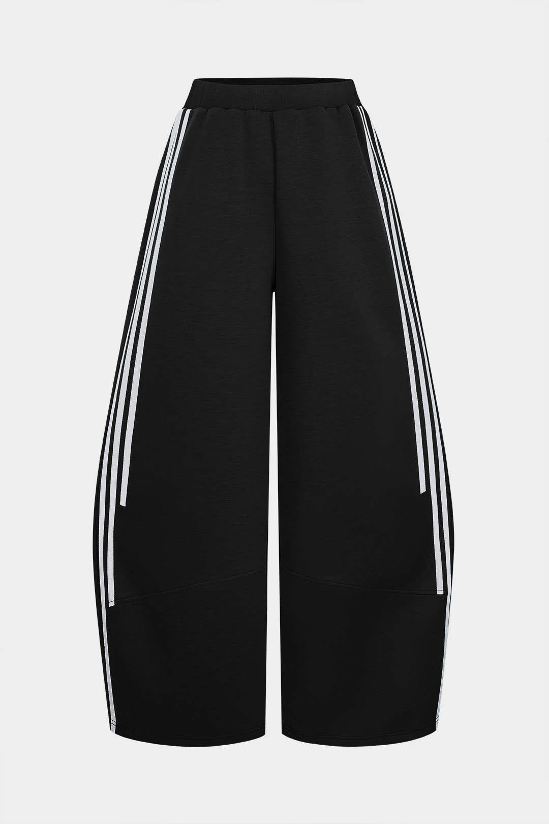 Contrast Stripes Print Ruched Wide Leg Pants - Image 5