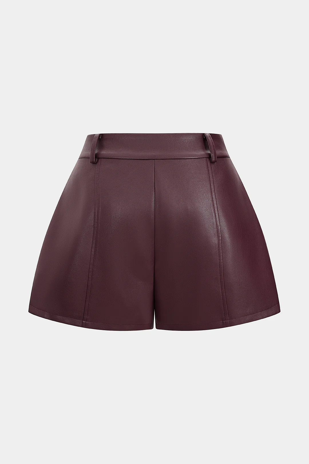 Plus Size Faux Leather High Waist Wide Leg Shorts - Image 2