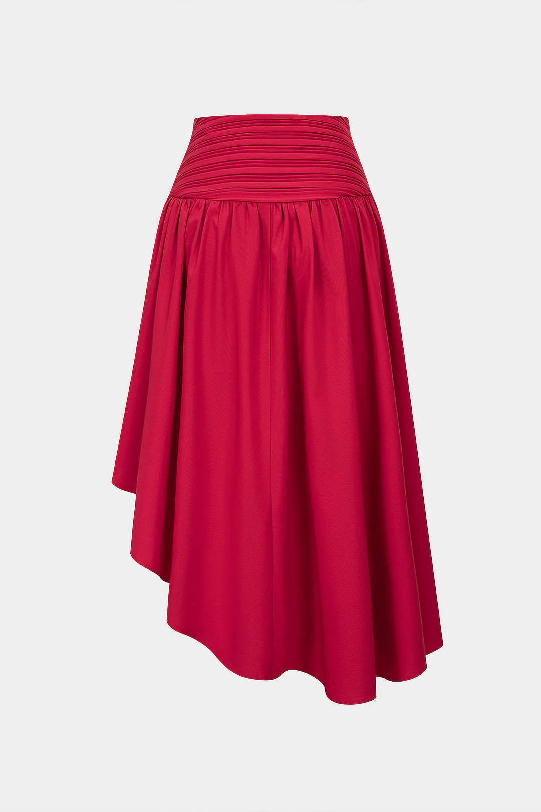 Ruched Asymmetrical Hem High Waist Skirt - Image 2
