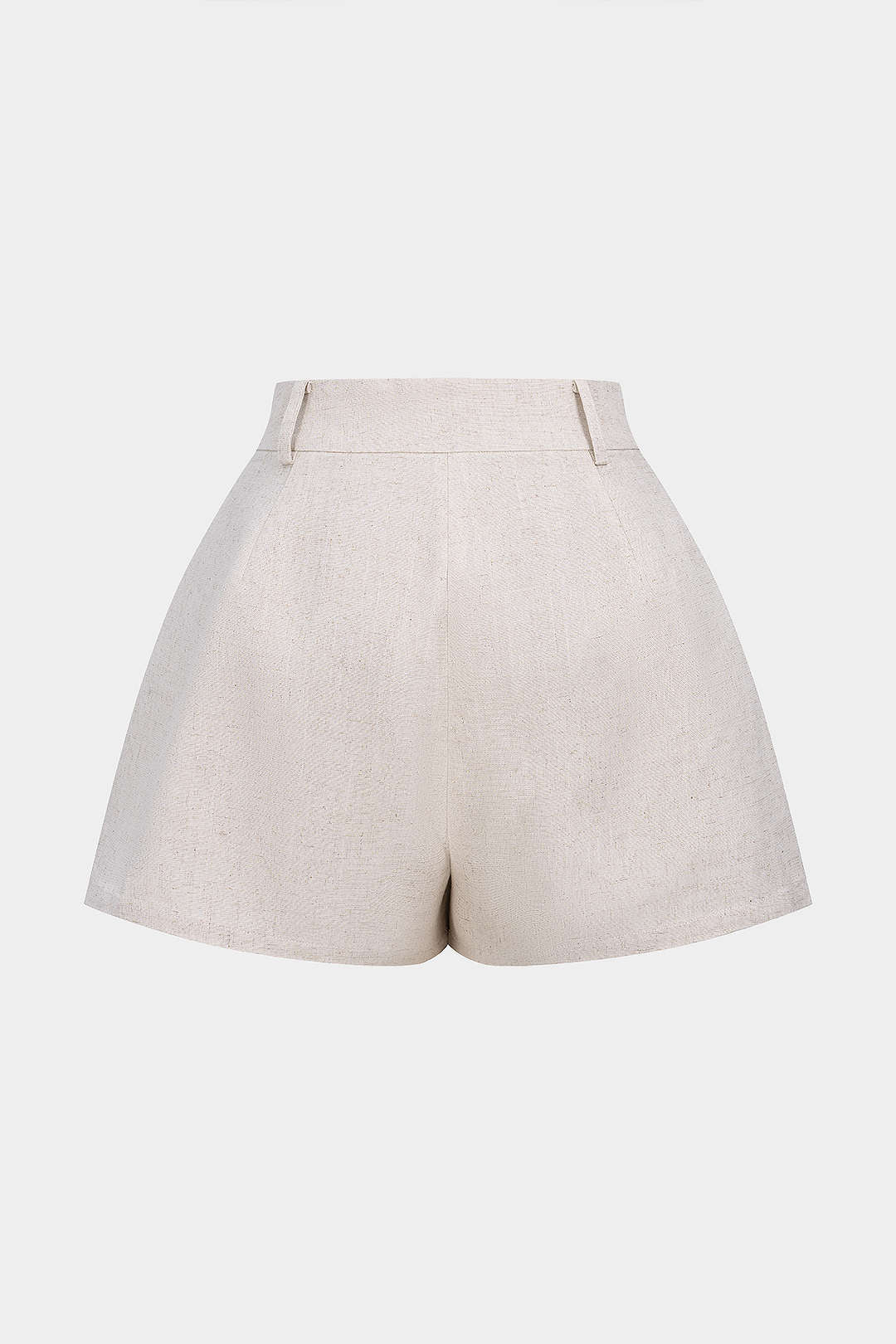Linen High Waist Button Shorts - Image 2