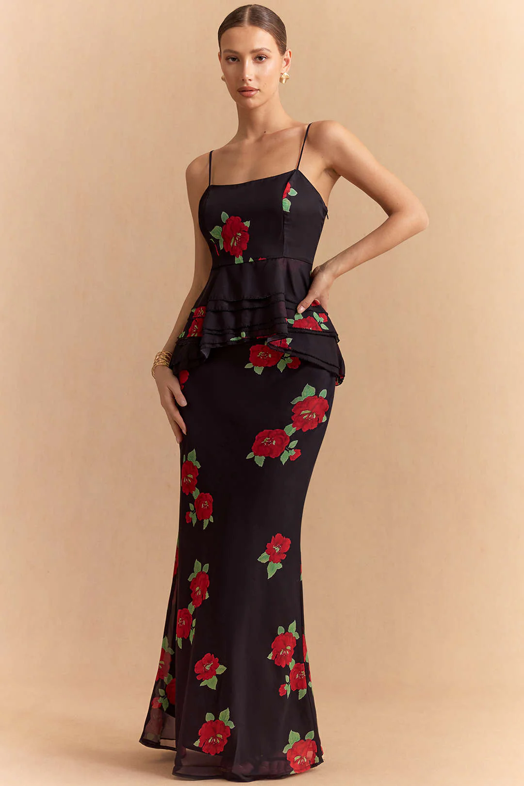 Floral Print Chiffon Zipper Skirt - Image 2