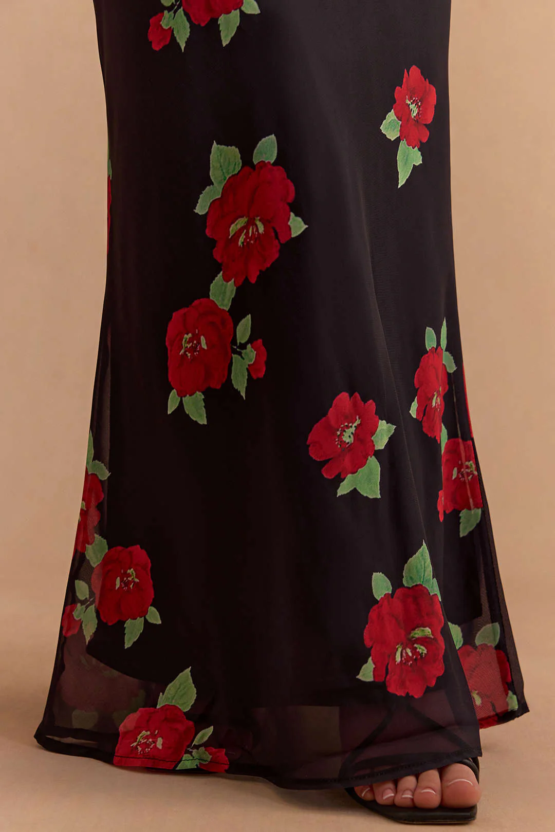 Floral Print Chiffon Zipper Skirt - Image 4
