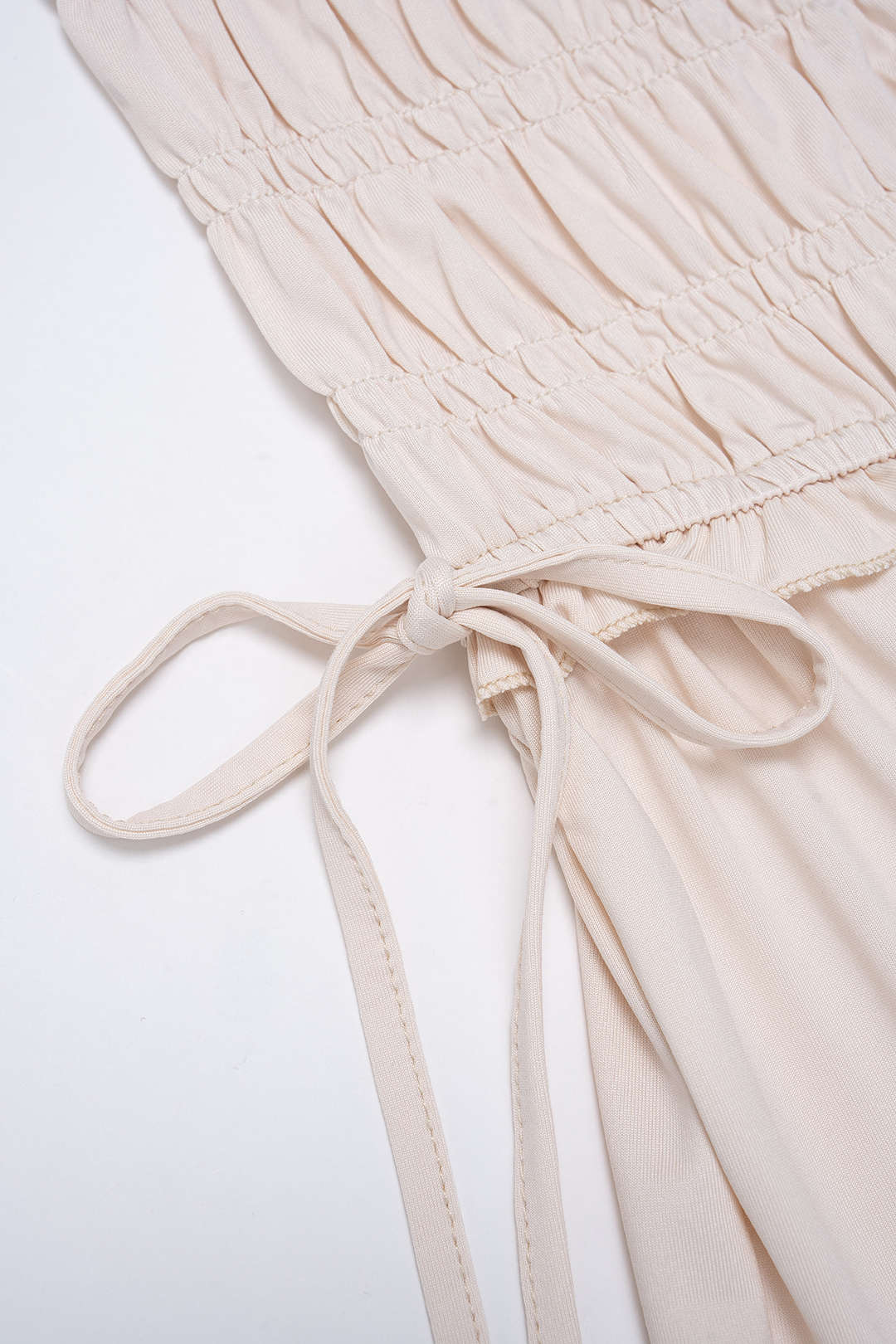 Scallop Edge Smocked Tie-Up Ruched Skirt - Image 3