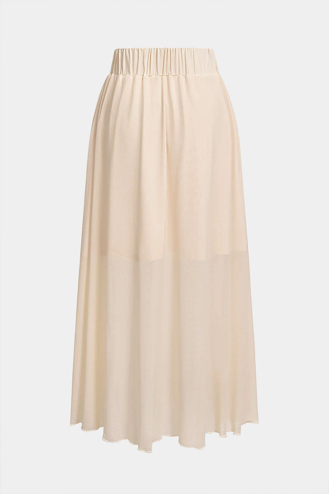 Solid Mesh Ruched Skirt - Image 2