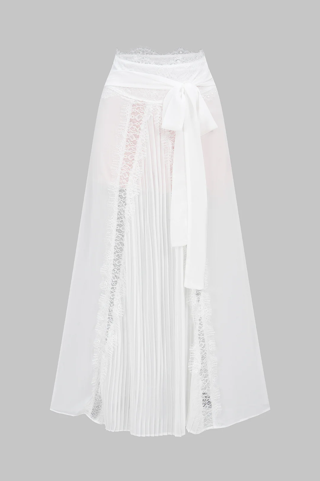 Lace Tie-Up Pleated Skirt - Image 5