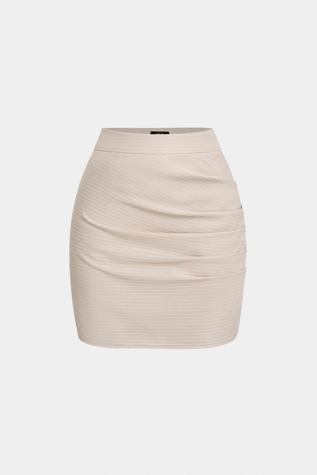 Stripes Print Ruched High Waist Skirt - Image 2