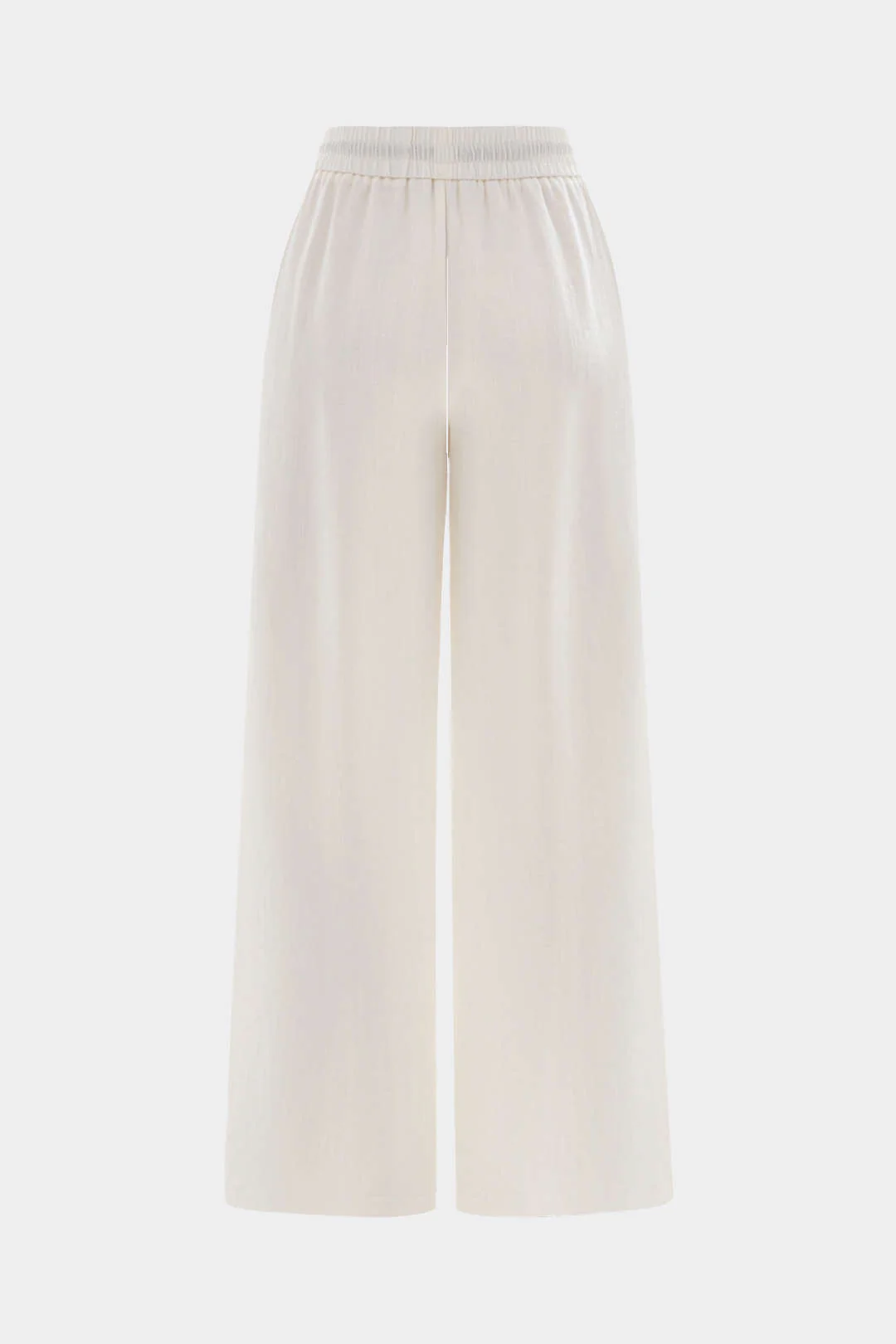 Contrast Binding Drawstring Shirred Waistband Wide Leg Pants - Image 2
