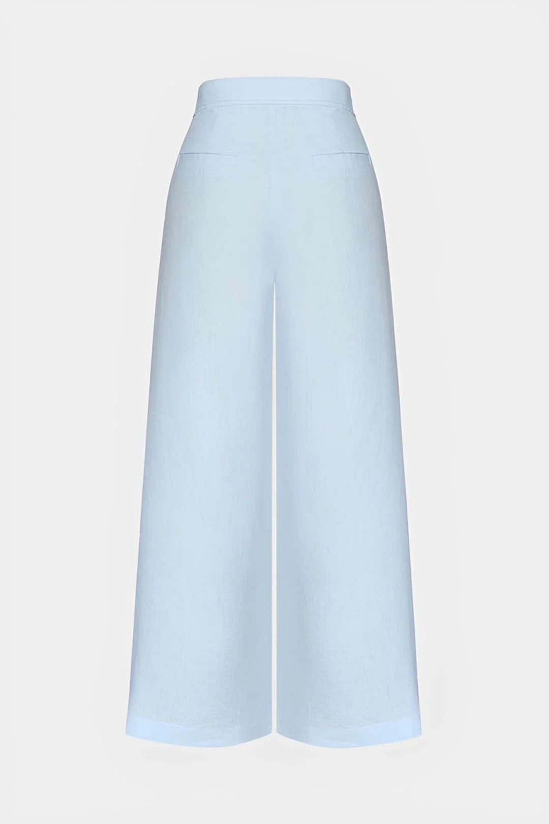 Linen Drawstring Tie-Up Fake Pocket Wide Leg Pants - Image 2