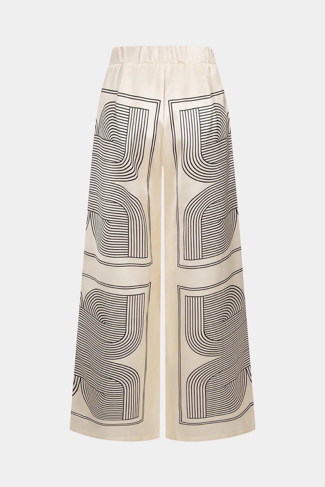Geometric Print Satin Wide Leg Pants - Image 2