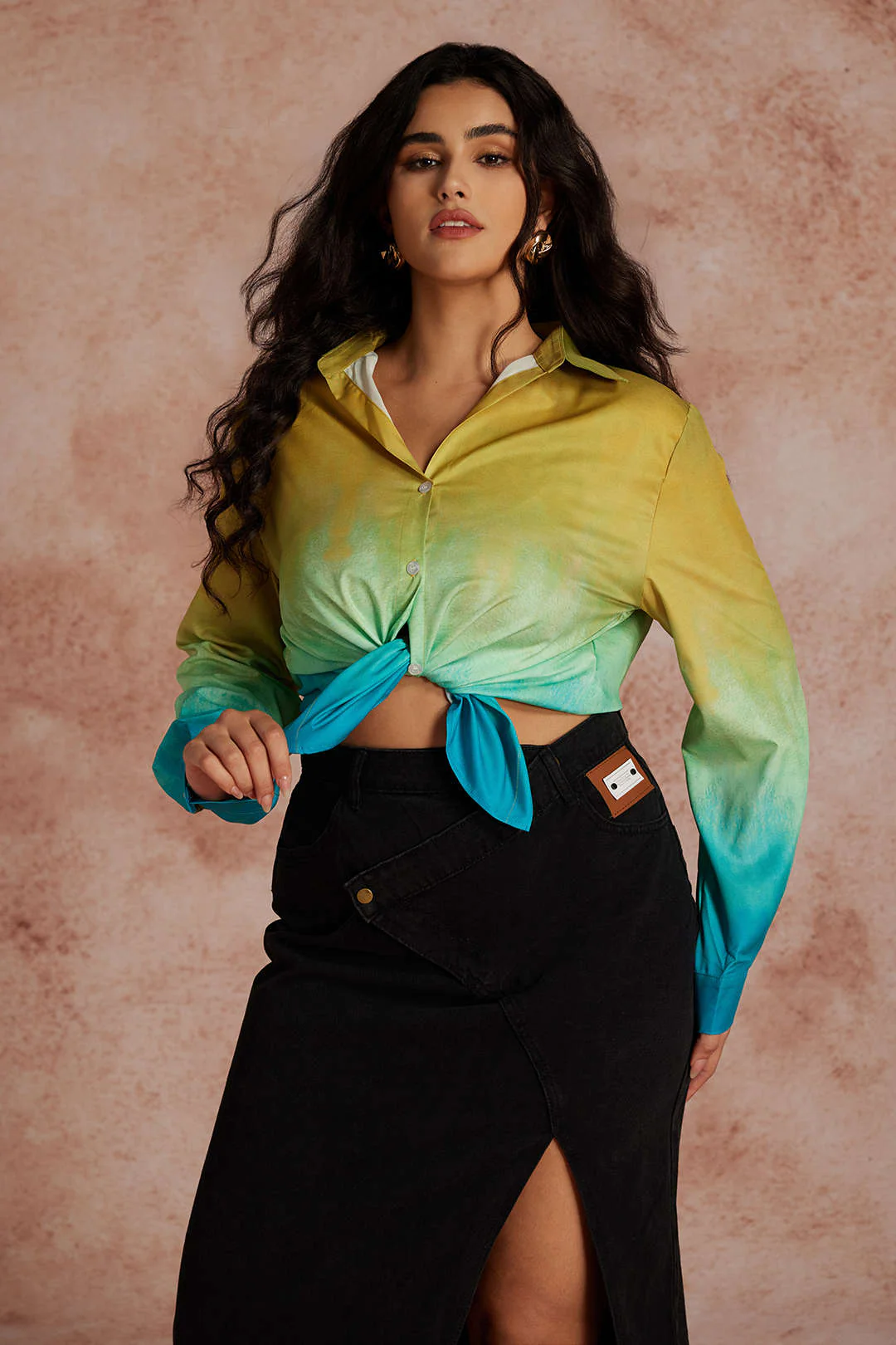Plus Size Ombre Long-Sleeve Shirt - Image 6