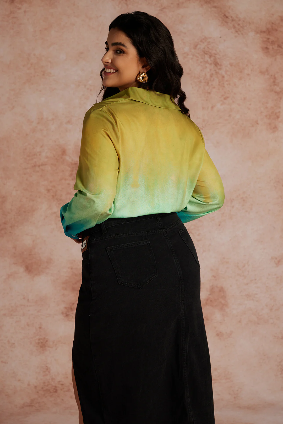 Plus Size Ombre Long-Sleeve Shirt - Image 8