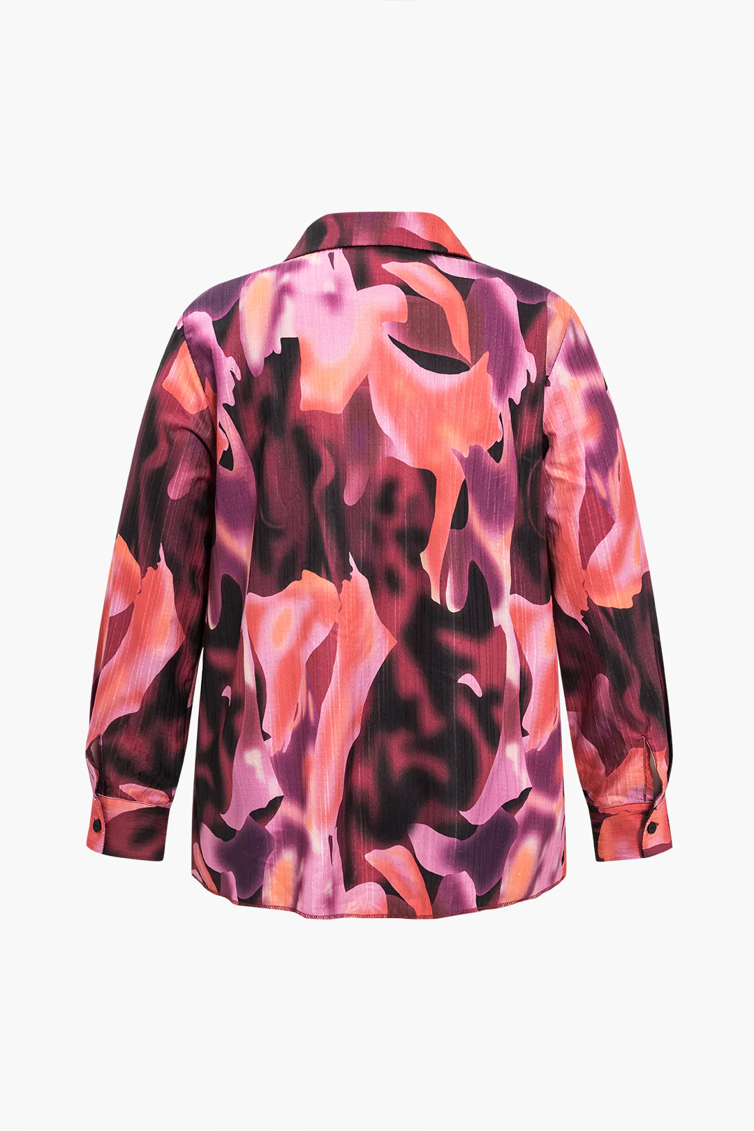 Plus Size Abstract Print Ruched Long-Sleeve Shirt - Image 3