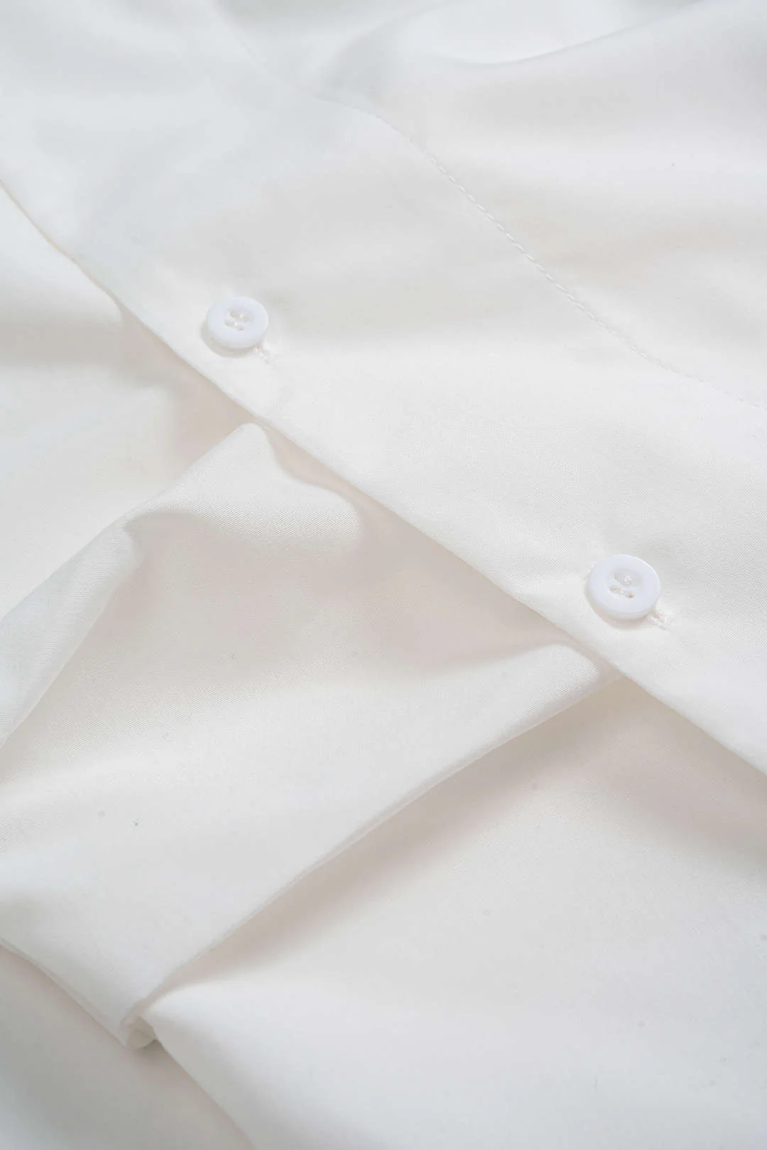 Button Irregular Ruched Long-Sleeve Shirt - Image 4