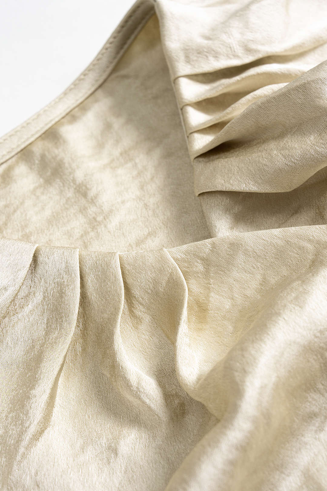Satin Tie-Up Ruched Long-Sleeve Shirt - Image 3