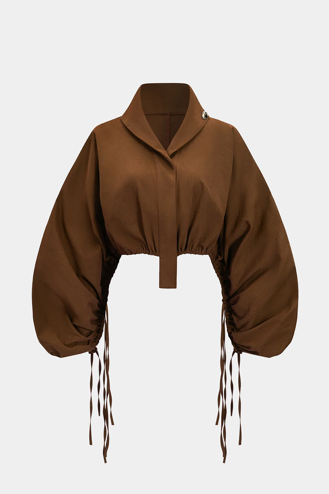 Ruched Drawstring Long-Sleeve Shirt - Image 7