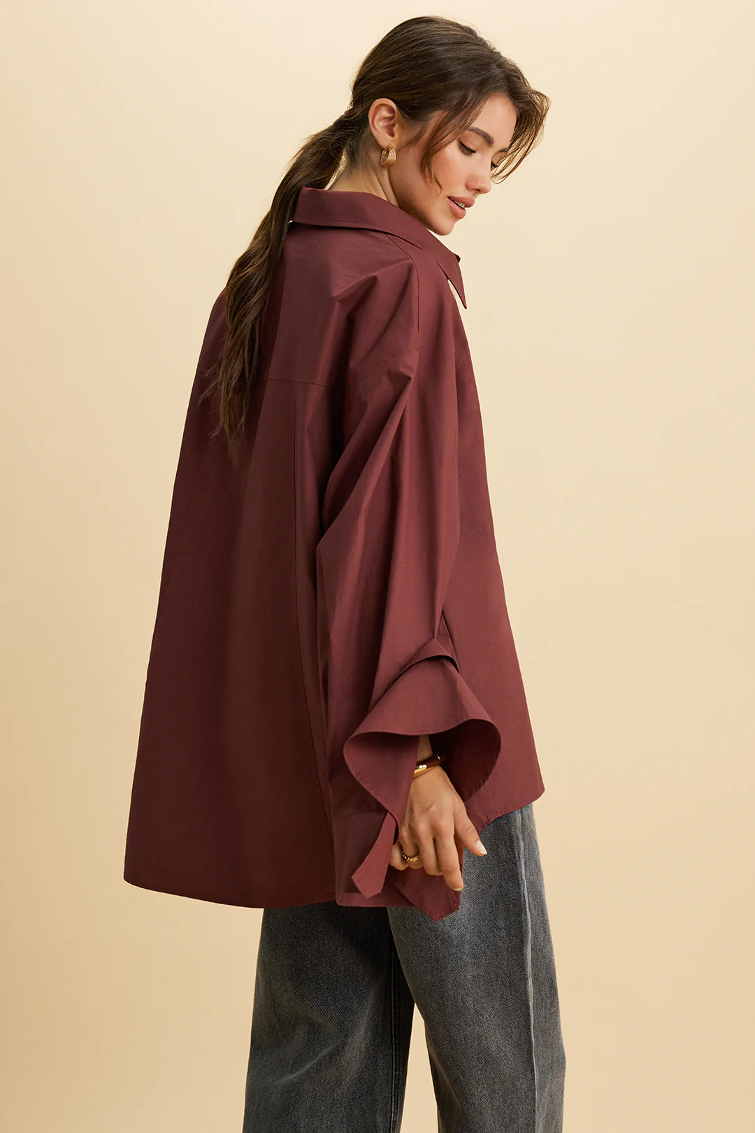 Button Ruffle Long-Sleeve Shirt - Image 3