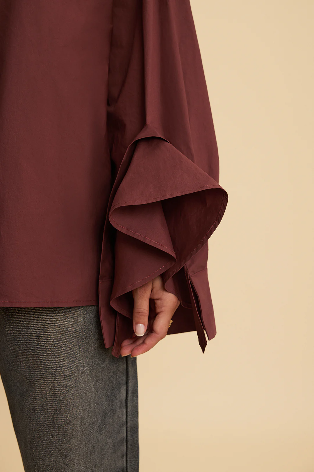 Button Ruffle Long-Sleeve Shirt - Image 4