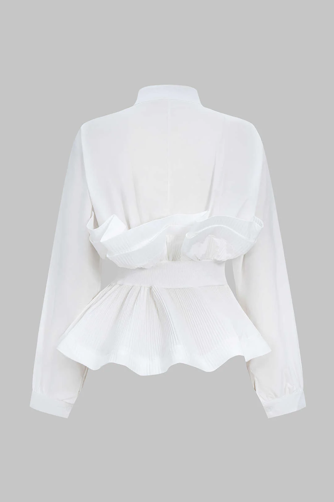 Ruffle Pleated Button Long-Sleeve Shirt - Image 2