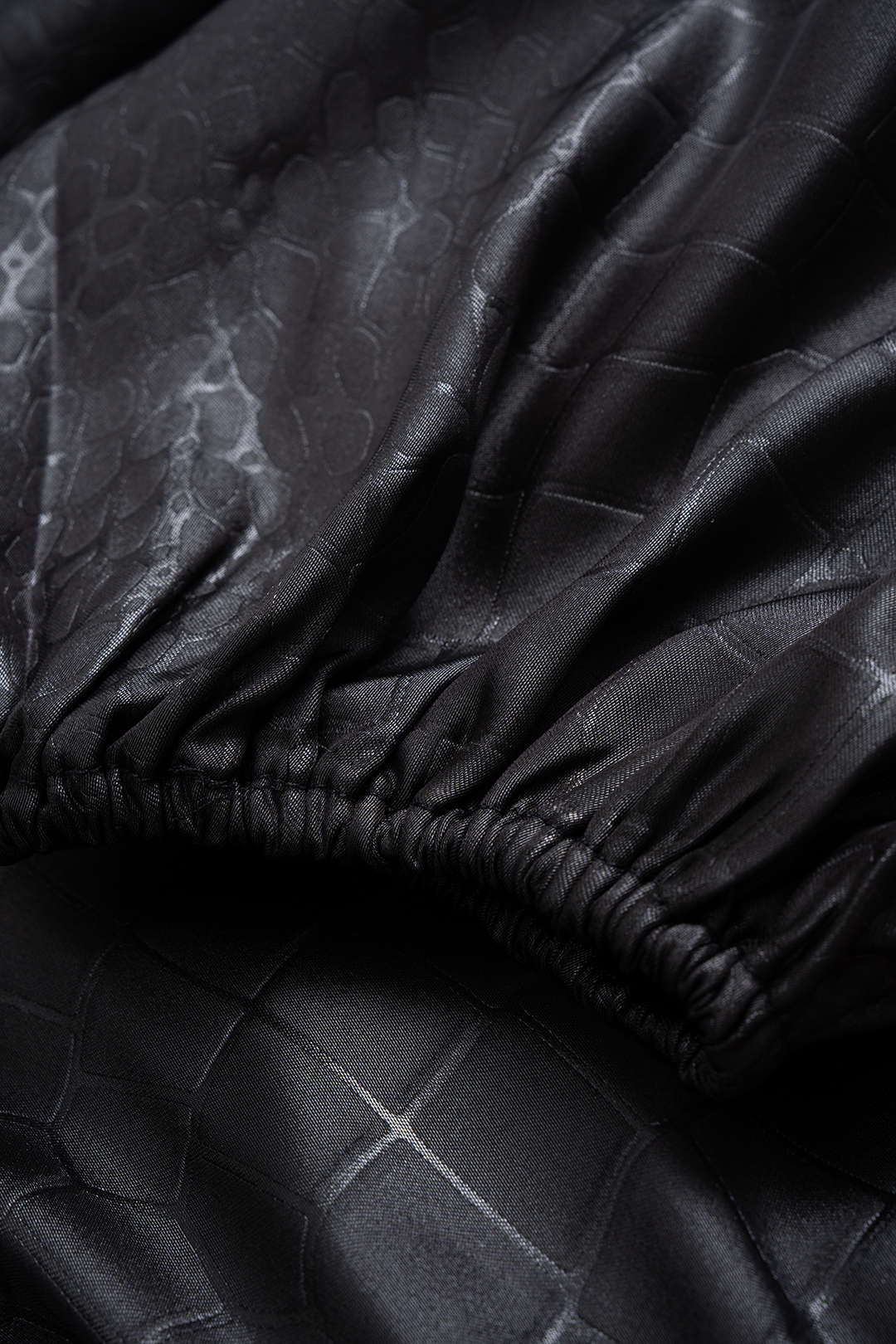 Satin Texture Ruched Long-Sleeve Top With Scarf - Image 8
