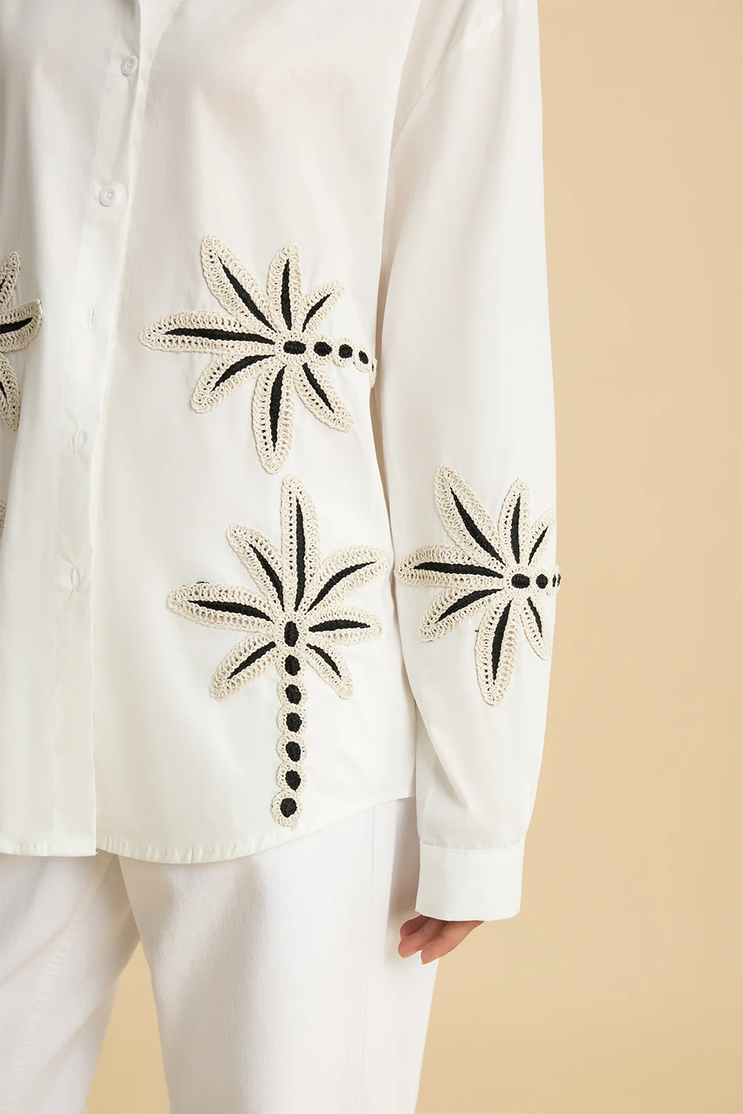 Appliques Button Long-Sleeve Shirt - Image 4