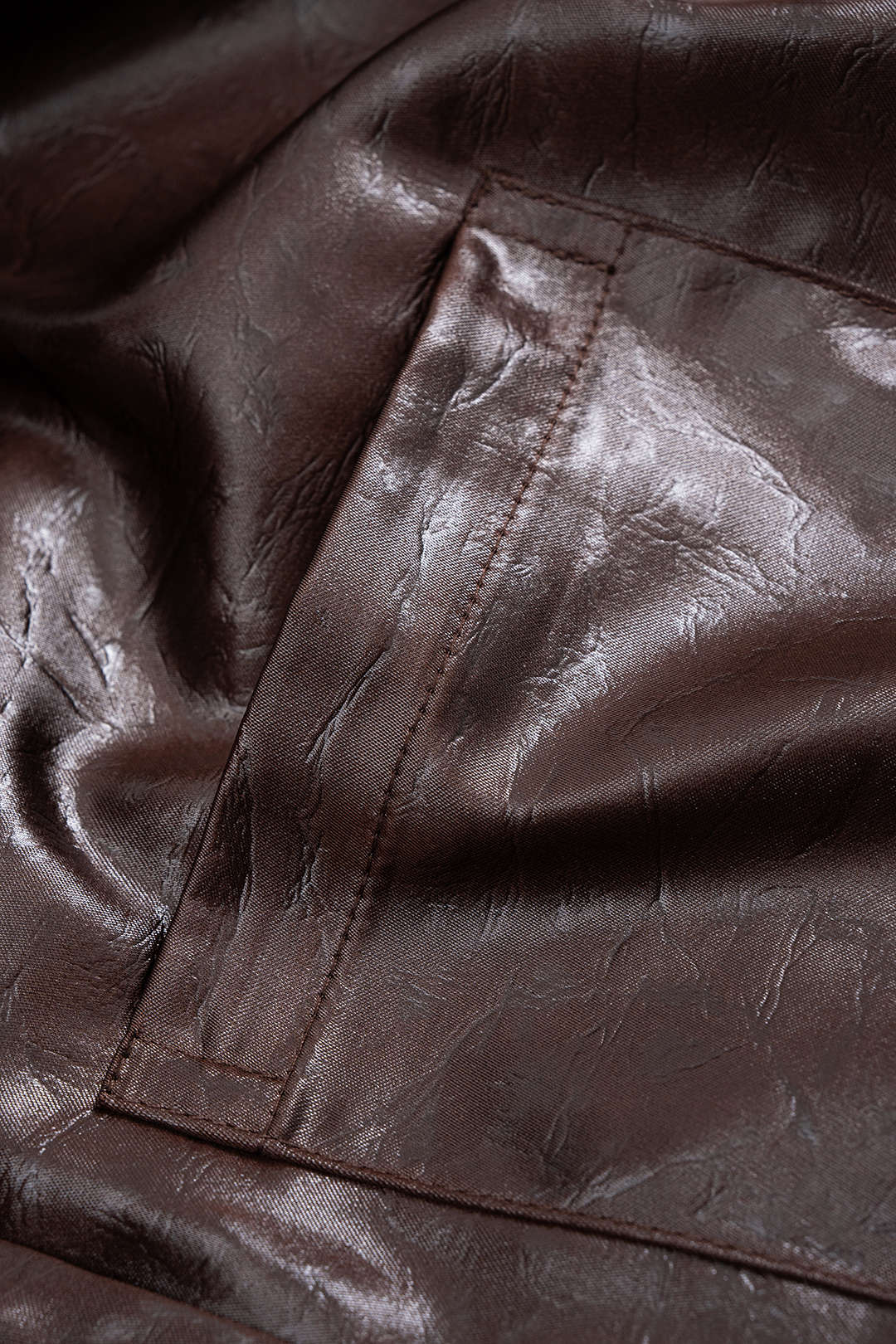 Faux Leather Button Long-Sleeve Shirt - Image 5