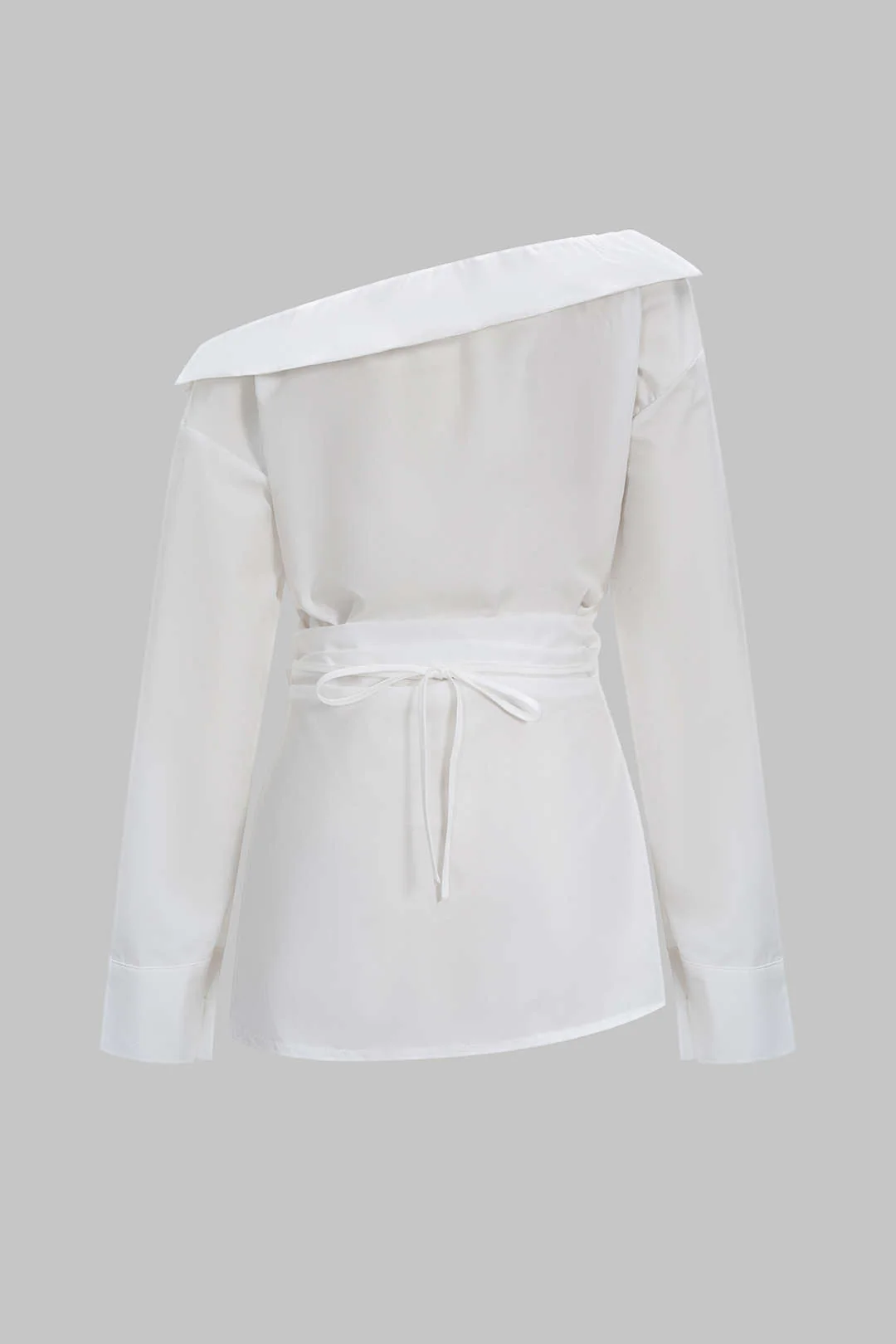 Off Shoulder Ruched Long-Sleeve Shirt - Image 3