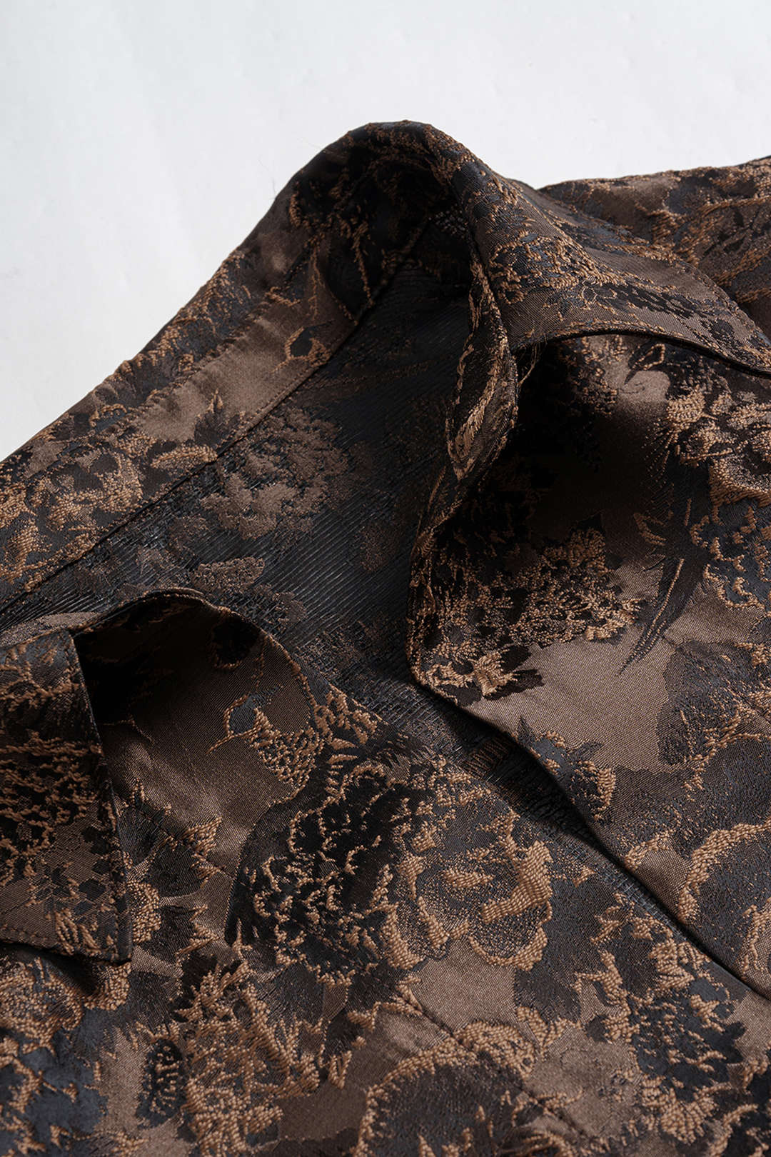 Floral Print Jacquard Smocked Long-Sleeve Shirt - Image 4