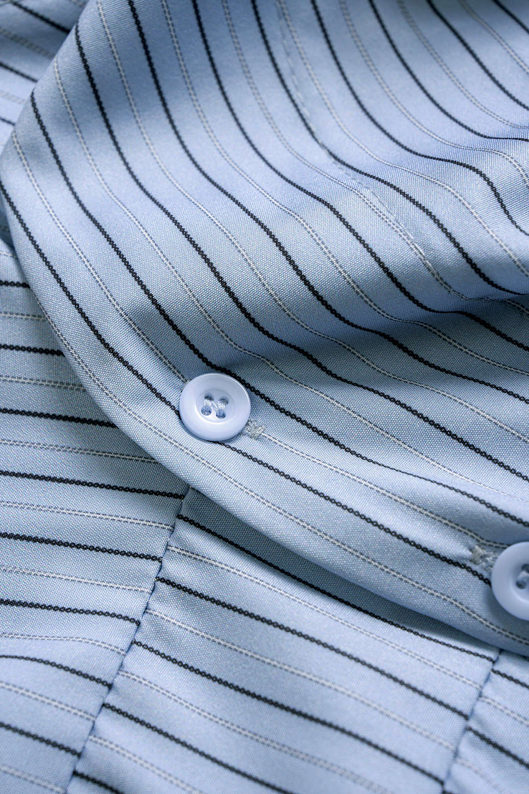 Stripes Print V-Neck Ruched Long-Sleeve Shirt - Image 4