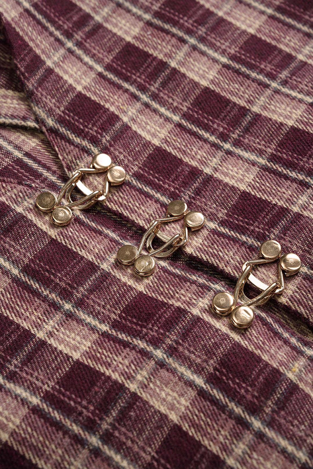 Plaid Print Ruched Waist-Cinching Long-Sleeve Shirt - Image 3