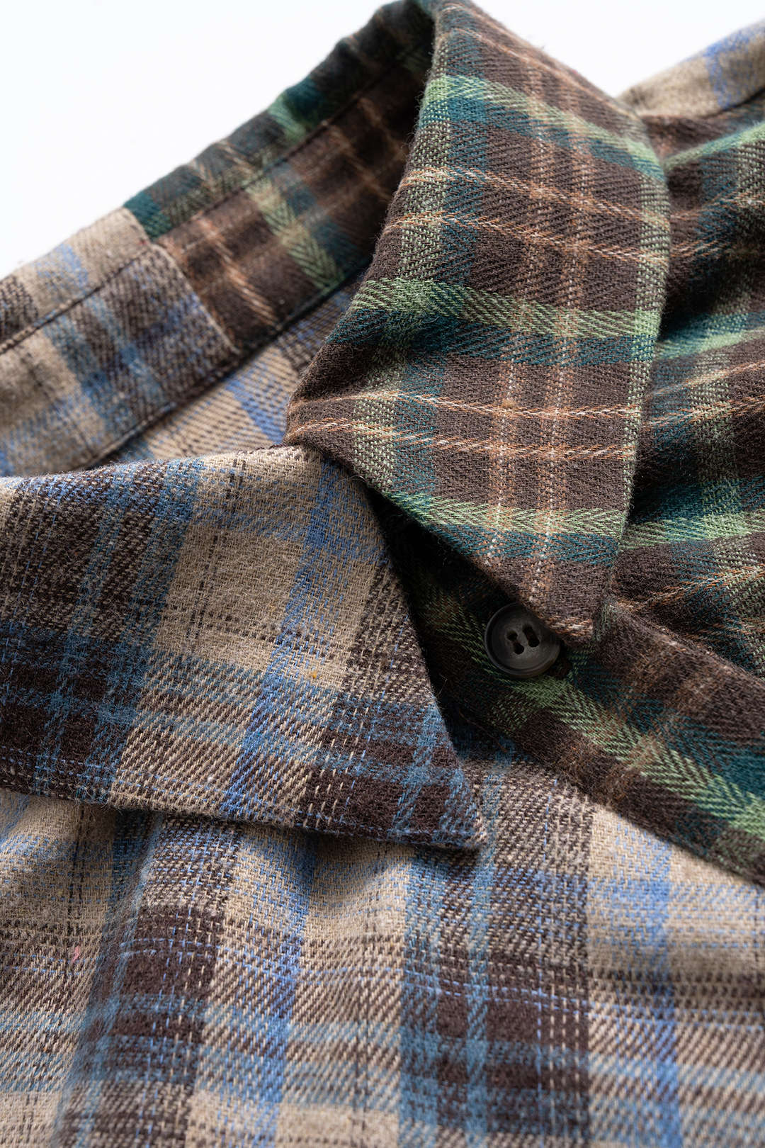 Plaid Print Asymmetrical Button Long-Sleeve Shirt - Image 3
