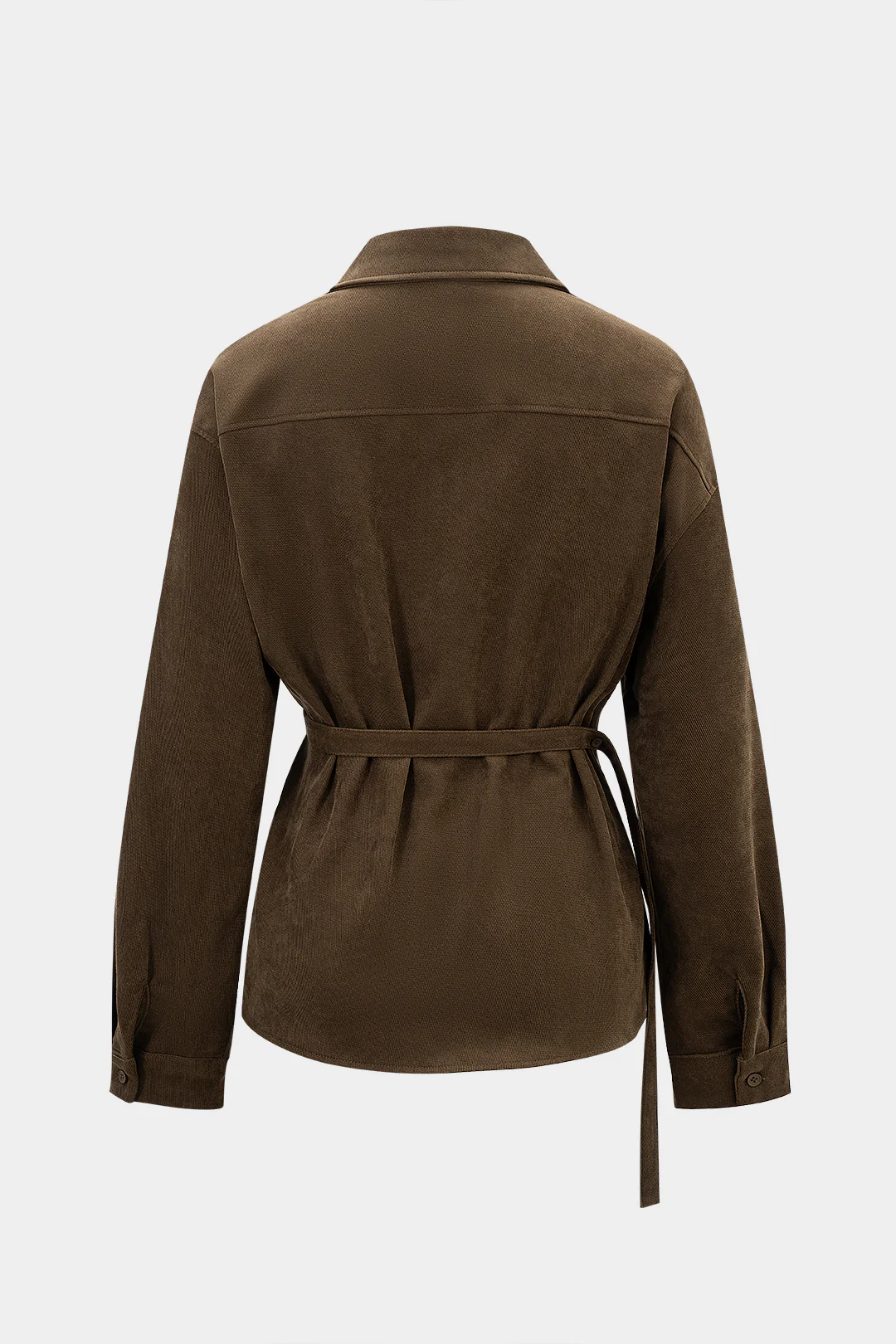 Asymmetrical Tie-Up Long-Sleeve Shirt - Image 2
