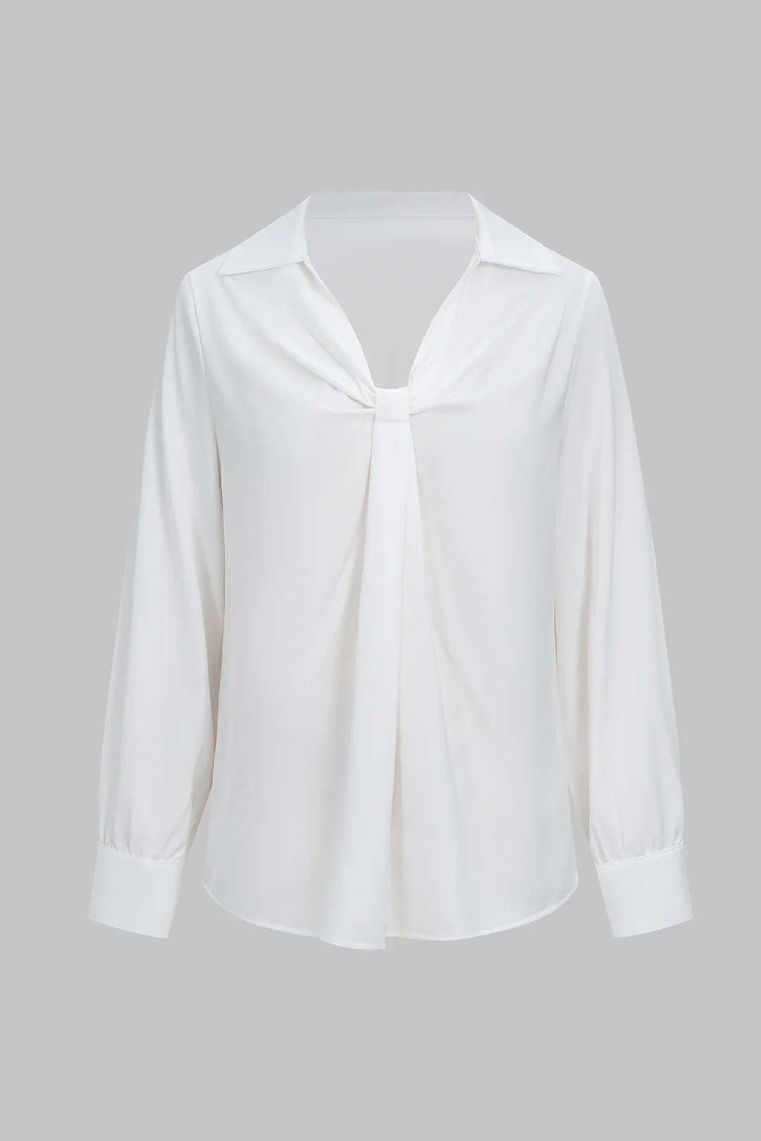 Satin Ruched Long-Sleeve Shirt - Image 5