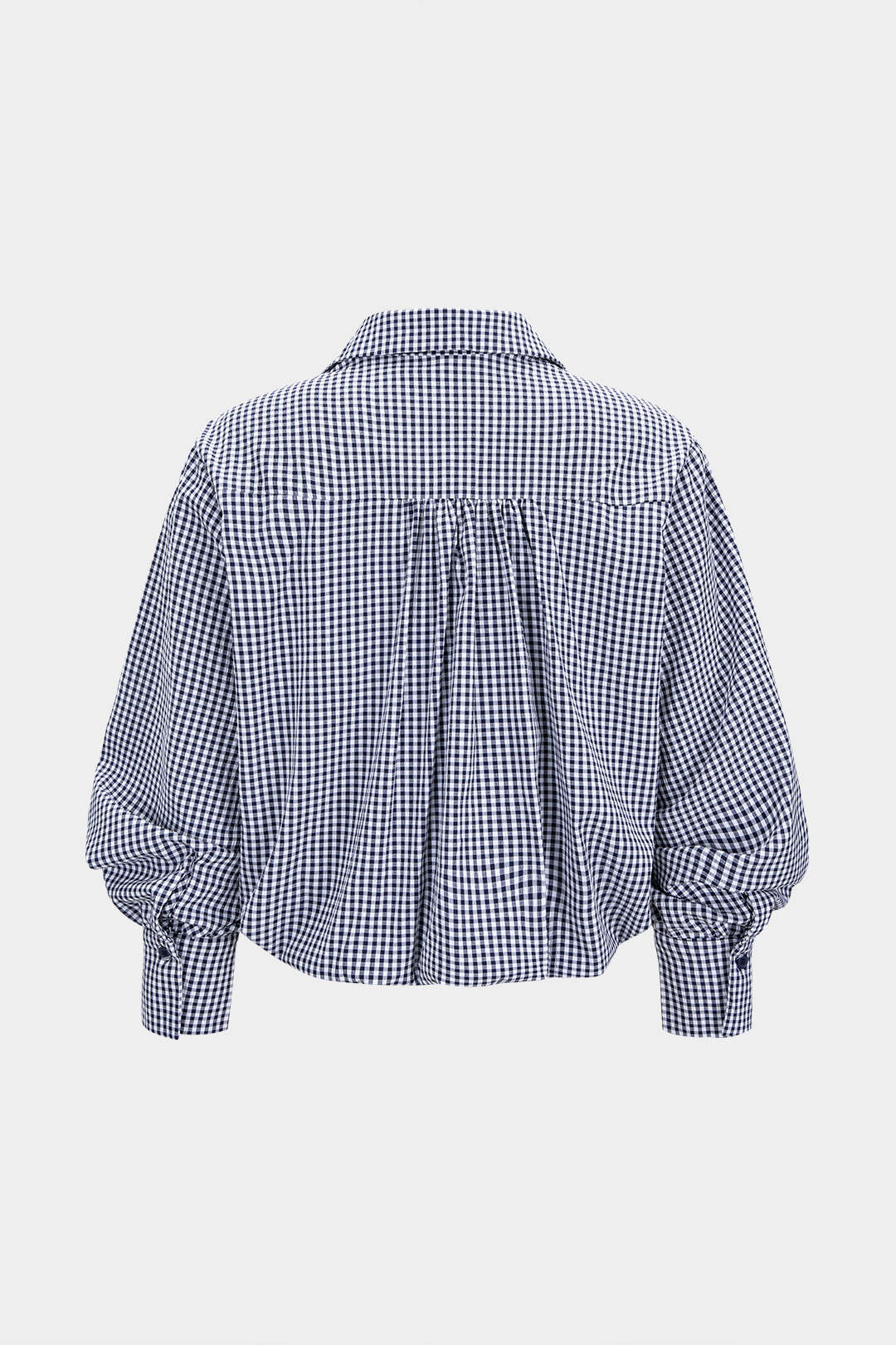 Plaid Print Lapel Button Long Sleeve Shirt - Image 2