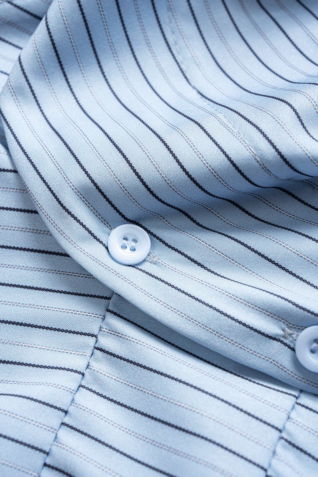 Plus Size Stripes Print Button Asymmetrical Long-Sleeve Shirt - Image 3