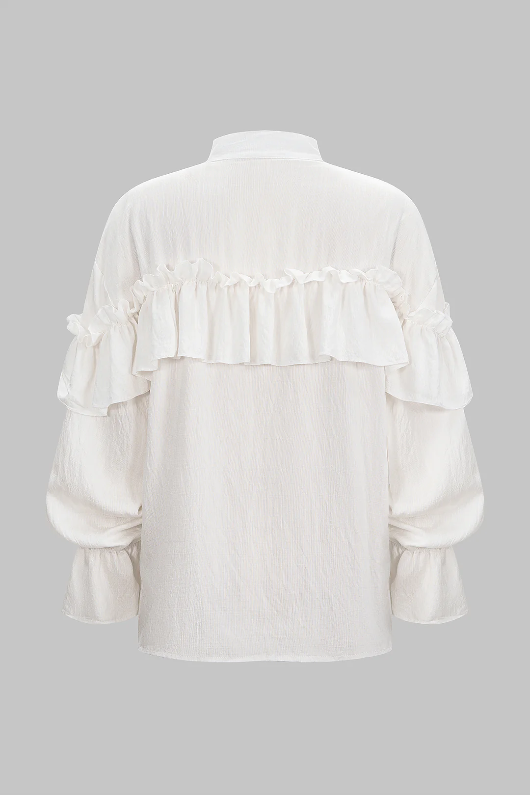 Solid Ruffle Long-Sleeve Shirt - Image 3