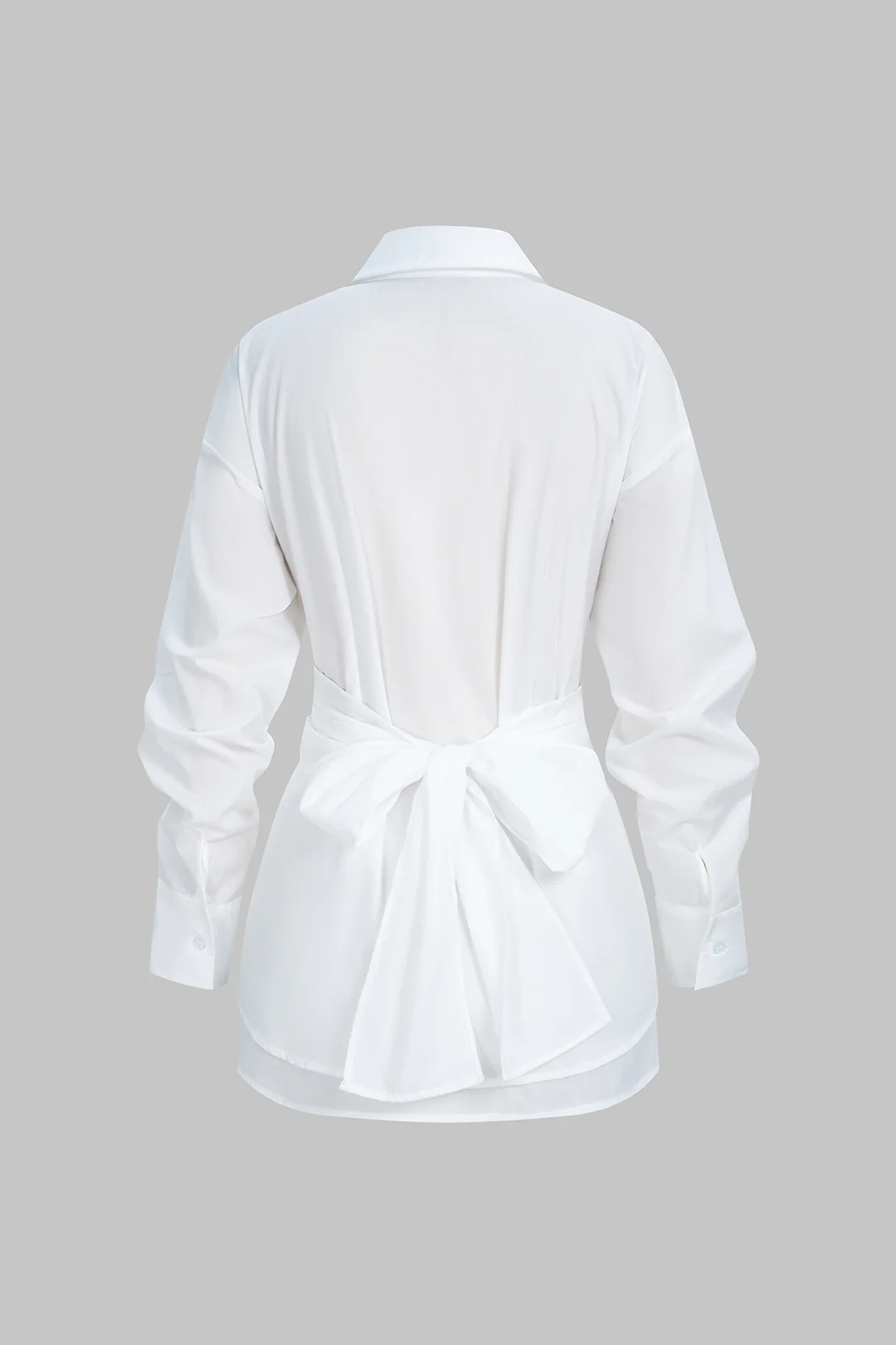 Crossed Button Layered Long-Sleeve Shirt - Image 6
